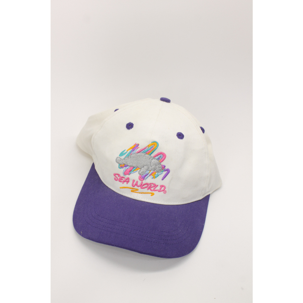 Vintage Sea world manatee youth baseball cap purple snapback